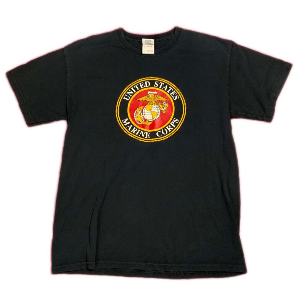 United States Marine Corps Emblem Black T-Shirt, Men's